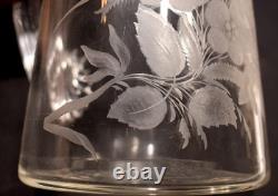 Victorian Heavily Engraved Glass Water Pitcher MINT