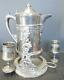 Victorian Meriden Silver Aesthetic Movement Tilting Water Pitcher With Two Cups