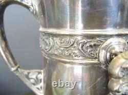 Victorian Meriden Silver Aesthetic Movement Tilting Water Pitcher With Two Cups