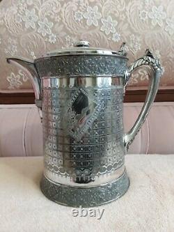 Victorian Silver Plate Water Pitcher Gazette Hawiian History Master Piece Wow