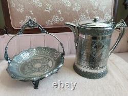 Victorian Silver Plate Water Pitcher Gazette Hawiian History Master Piece Wow