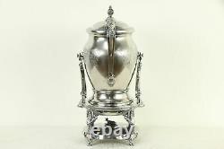 Victorian Silverplate Antique Tilting Water Pitcher, Faces, Stimpson 1854 #32860