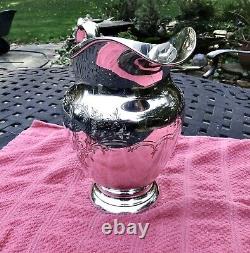 Vintage 1941 Gorham Floral Engraved Sterling Silver 4 1/4 Pint Water Pitcher