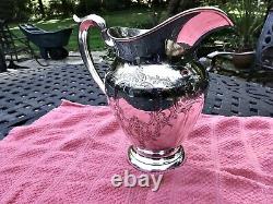 Vintage 1941 Gorham Floral Engraved Sterling Silver 4 1/4 Pint Water Pitcher