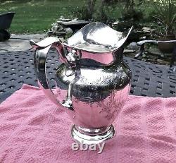 Vintage 1941 Gorham Floral Engraved Sterling Silver 4 1/4 Pint Water Pitcher