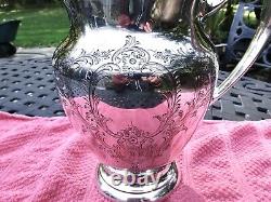 Vintage 1941 Gorham Floral Engraved Sterling Silver 4 1/4 Pint Water Pitcher