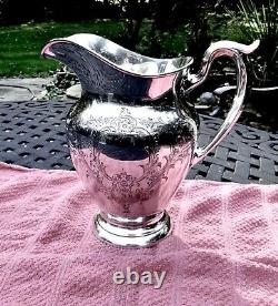 Vintage 1941 Gorham Floral Engraved Sterling Silver 4 1/4 Pint Water Pitcher