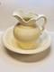 Vintage 1977 B Castleberry White Ceramic Handmade Water Basin And Pitcher Set