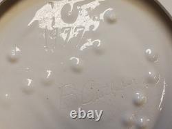 Vintage 1977 B Castleberry White Ceramic Handmade Water Basin And Pitcher Set