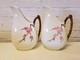Vintage 50's Poppytrail Peach Blossom Pair Of Water Jug Pitcher