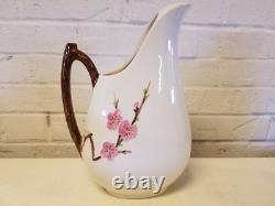 Vintage 50's Poppytrail Peach Blossom Pair of Water Jug Pitcher