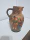 Vintage 70s Figural Medieval Renaissance Majolia Water Jug Pitcher Hand Painted