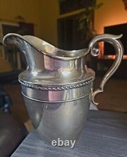 Vintage Alvin Sterling Silver 9 Water Pitcher, 595 grams, No Monograms, 5 Pint