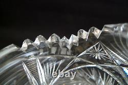 Vintage American Brilliant Ornate Cut Glass Crystal Water Pitcher Jug Ice Lip