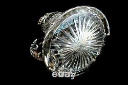 Vintage American Brilliant Ornate Cut Glass Crystal Water Pitcher Jug Ice Lip