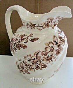 Vintage BROWN WESTHEAD MOORE BWM & CO. Transferware Water Pitcher Vase Jug RL622
