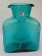 Vintage Blenko Aqua Surf Green Art Glass Double Spout Water Jug Bottle