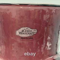 Vintage Blenko Art Glass 2003 Amethyst Double Spout Water Jug Carafe Pitcher