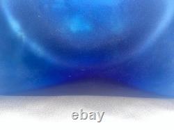 Vintage Blenko Frosted Cobalt Blue With Tint Of Purpple Water Jug 384F 8 RARE