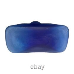 Vintage Blenko Frosted Cobalt Blue With Tint Of Purpple Water Jug 384F 8 RARE