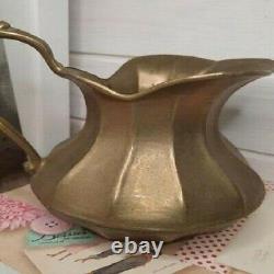 Vintage Copper Brass Jug Germany Metal Water Pitcher Tone Trumpet Dinnerware