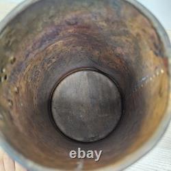 Vintage Copper Pitcher Black Iron Handle Handmade Water Jug Rustic Farm Antique