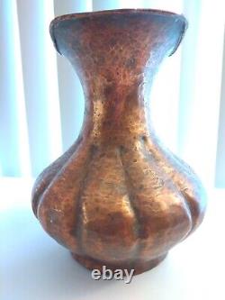 Vintage Copper Pitcher Hand Hammered Original Patina Copper Vase / Old Water Jug