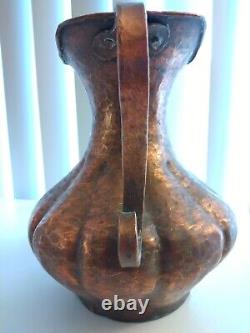 Vintage Copper Pitcher Hand Hammered Original Patina Copper Vase / Old Water Jug