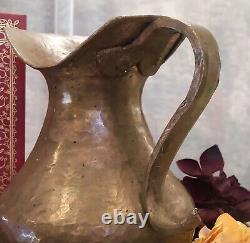 Vintage Copper Pitcher Hand Hammered Original Patina Copper Vase / Old Water Jug