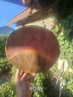 Vintage Copper Pitcher Hand Hammered Original Patina Vase Old Water Jug withchain