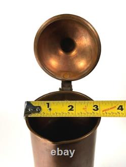 Vintage Copper Water Ewers Pitchers Jugs Lids Round Farmhouse Decor Lot of 2