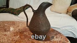 Vintage Copper Water Jug Pitcher Hand-Made Floral mughal style 12