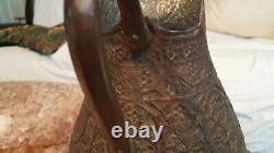 Vintage Copper Water Jug Pitcher Hand-Made Floral mughal style 12