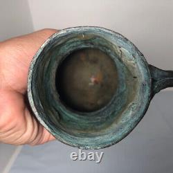 Vintage Copper Water Pitcher Patina Handle 9.5 Tall