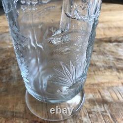 Vintage EAPG Deer Alert Clear Glass Water Pitcher Rare Antique Collectable