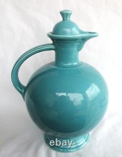 Vintage Fiesta 10 Turquoise Carafe Water Pitcher withLid HLC Fiestaware