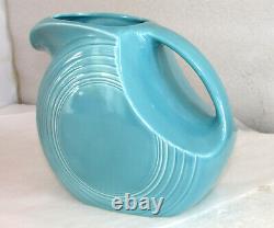 Vintage Fiestaware Fiesta Turquoise Disc Water Jug Pitcher