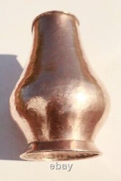 Vintage French Copper Pitcher Jug Hammered Rounded Rim Thick Walls 4.9lbs Gift