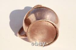 Vintage French Copper Pitcher Jug Hammered Rounded Rim Thick Walls 4.9lbs Gift