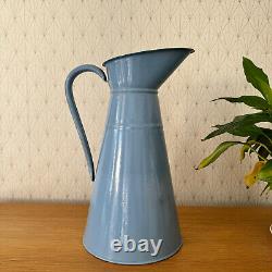 Vintage French Enamel pitcher jug water enameled white NEW CONDITION 1506248