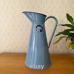 Vintage French Enamel pitcher jug water enameled white NEW CONDITION 1506248