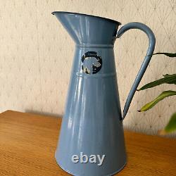 Vintage French Enamel pitcher jug water enameled white NEW CONDITION 1506248