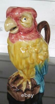 Vintage French Faience St. Clements Parrot Majolica Absinthe Water Jug BPN1
