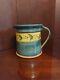 Vintage French Hand-painted Glazed Terra Cotta Pitcher/ Jug With Maker's Stamp
