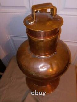 Vintage French Style Copper Milk or Water Pitcher Jug Can 16 x 10