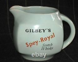 Vintage Gilbey's Scotch Whisky Spey Royal- Dry Gin Water Pitcher Pub Jug, Rare