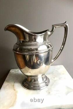 Vintage Gorham sterling Silver Water pitcher 4.25 pt #621 24oz Art Deco Monogram