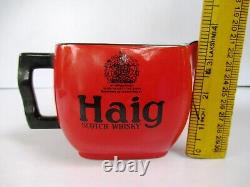 Vintage Haig Scotch Whisky Advertising Water Jug Pitchers Red Color England F8