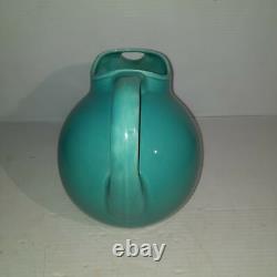 Vintage Harlequin Pottery Turquoise Service Water Pitcher Ball Jug
