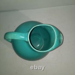 Vintage Harlequin Pottery Turquoise Service Water Pitcher Ball Jug